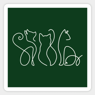 Minimalist Cat Line Art Magnet